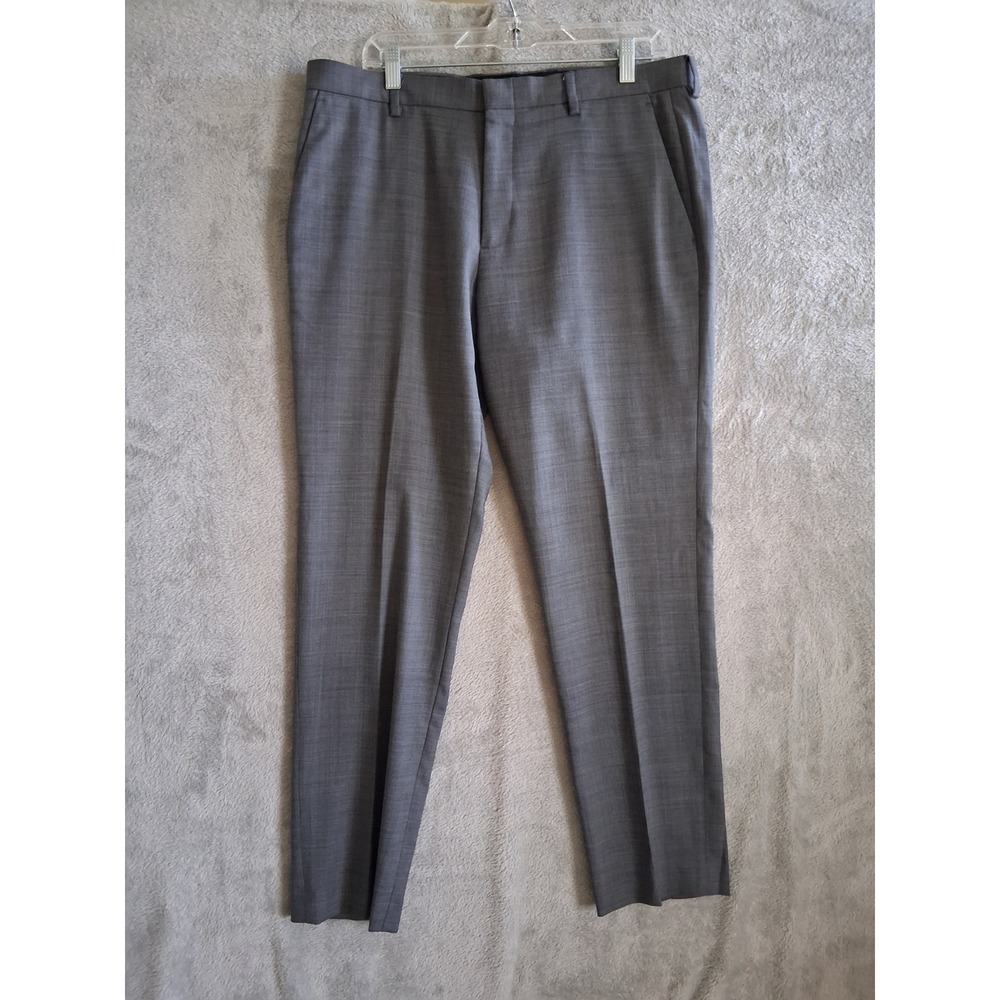 J.Crew Ludlow Pants 34x30 Grey Four Season Wool Flat Front Preppy Office Classic